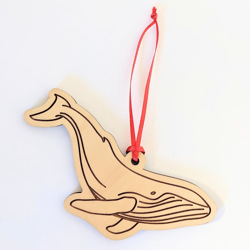 Humpback Whale Wood Ornament