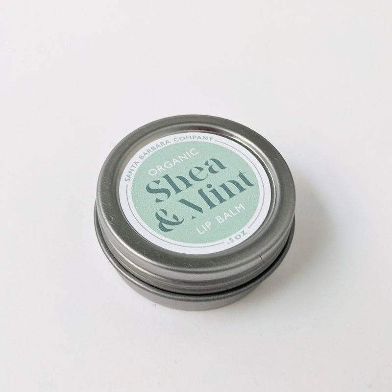 Organic shea & mint lip balm tin
