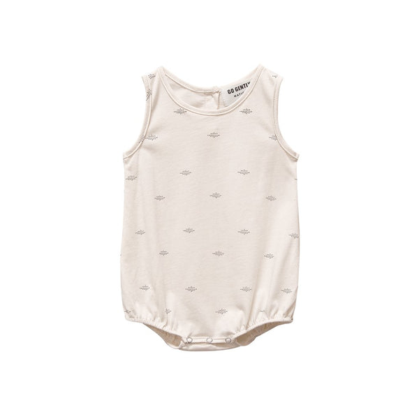 Natural Dot Printed Jersey Onesie