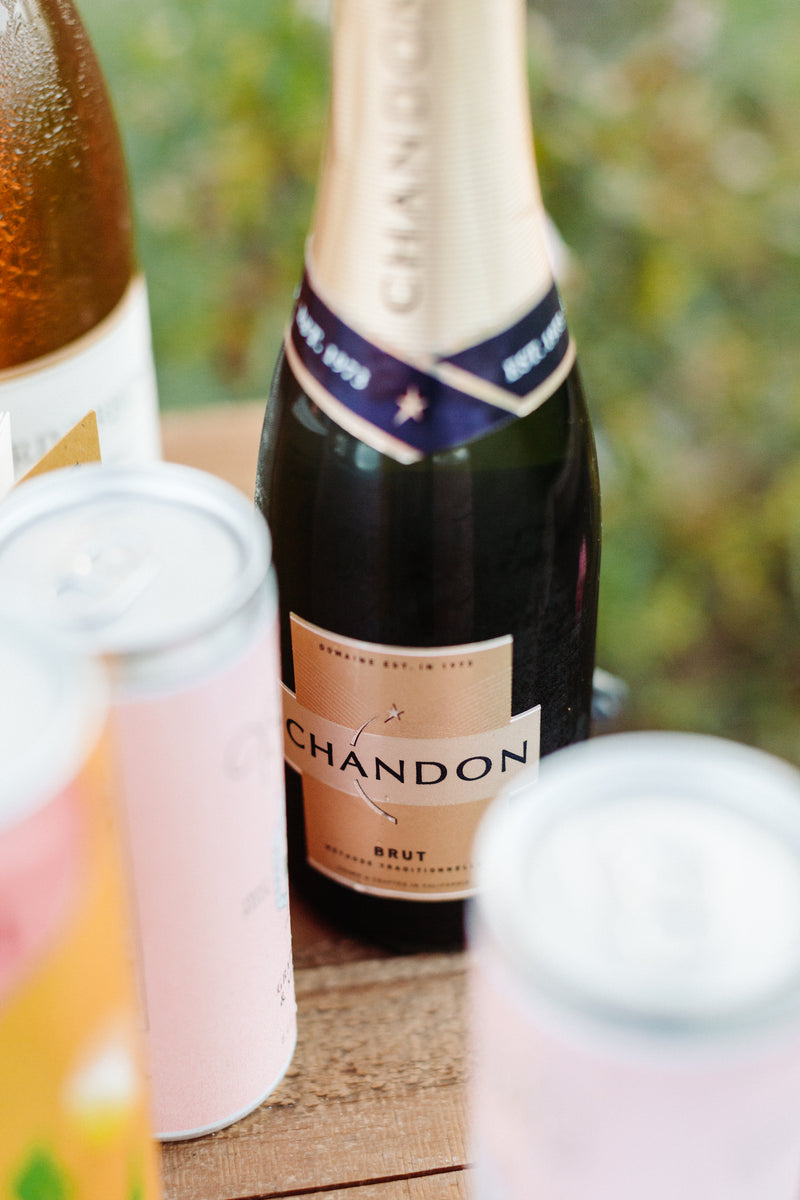 Chandon Brut displayed on a table at a party