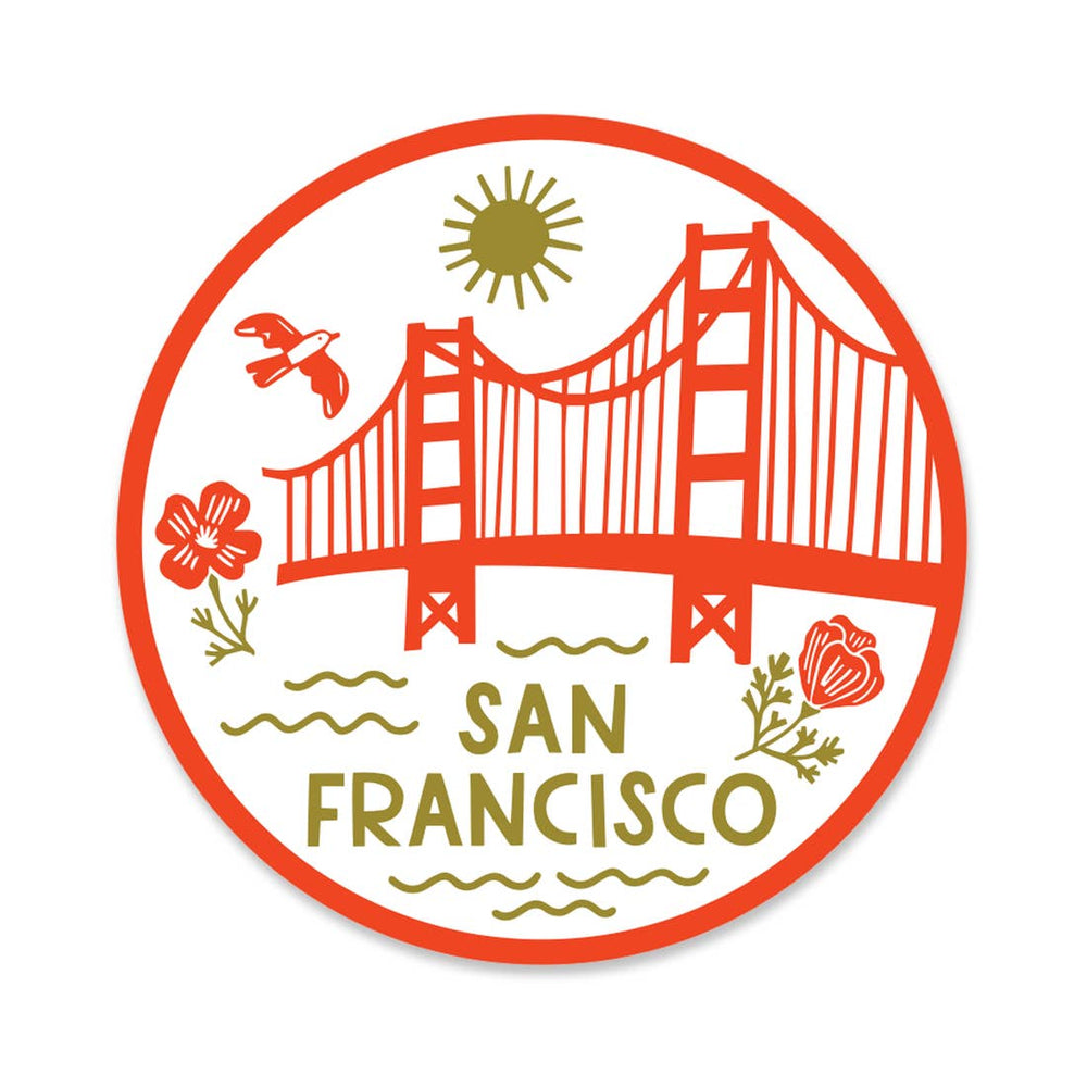 Foglio A5 Adesivi In Vinile San Francisco | Golden Gate Bridge | Viaggio USA | Lucido 100 Micron