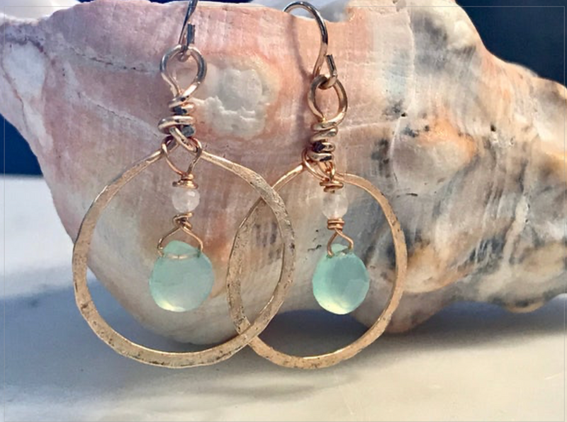 Beach Girl Chalcedony Earrings