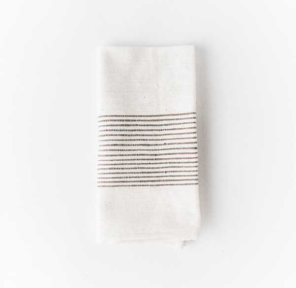 Riviera Napkin: Natural with Grey