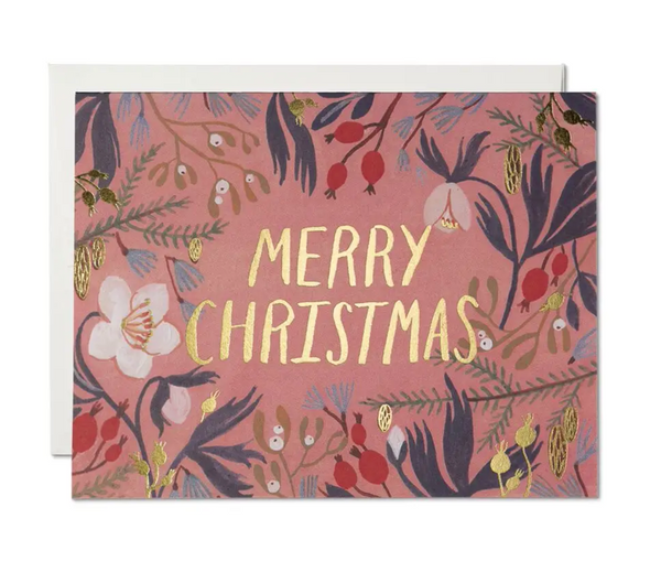 Merry Christmas Gold Note Card