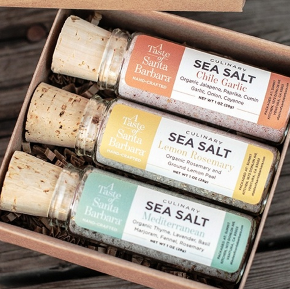 A Taste of Santa Barbara Culinary Salt Trio Culinary Salts and Herbs - Chef Robin, The Santa Barbara Company