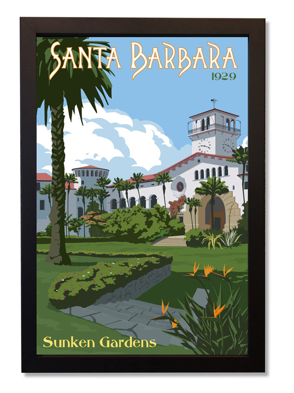 Courthouse Sunken Gardens Framed Print