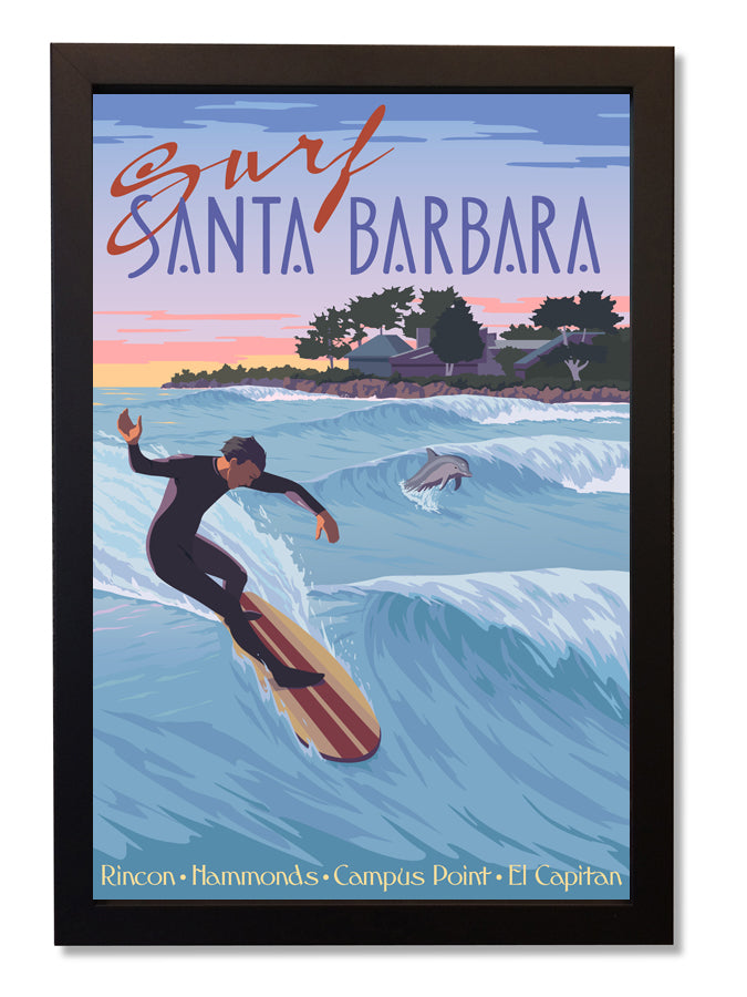 Surf Santa Barbara Framed Print