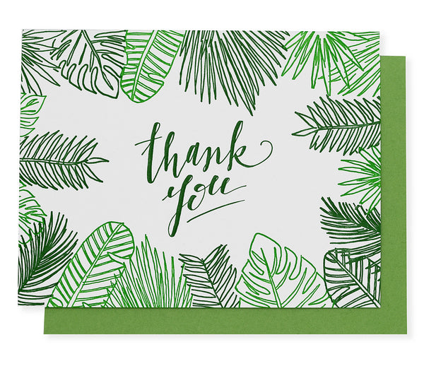 Green Leaf Thank You Cards