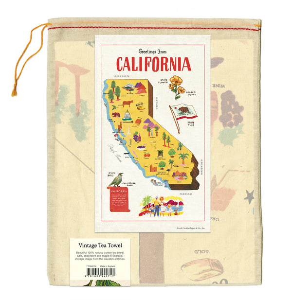 Greetings from California State Tea Towel