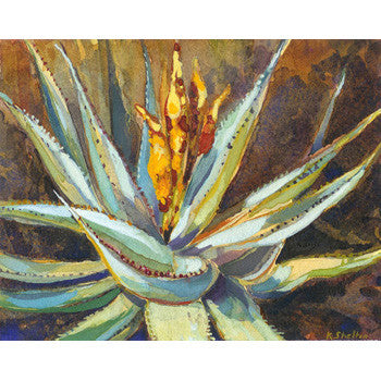 Yellow Blooming Aloe Merlothii Print Karin Shelton - Karin Shelton, The Santa Barbara Company