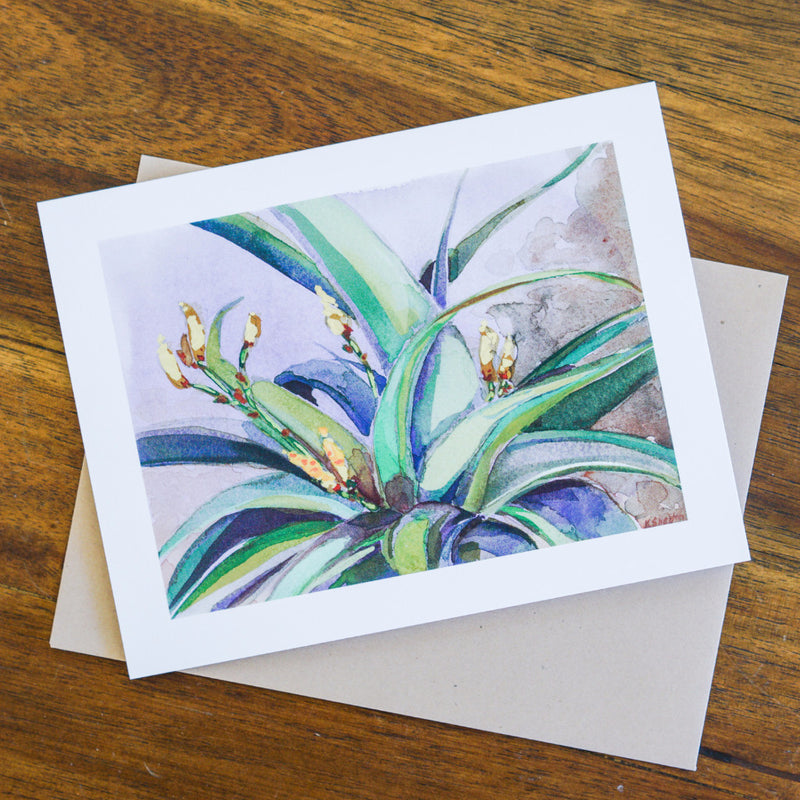 Lavender Aloe Note Card Santa Barbara Note Cards - Karin Shelton, The Santa Barbara Company