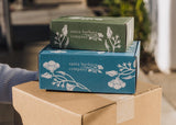 Sustainable mailer gift boxes out for shipment