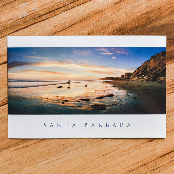 Surfer at Sunset Postcard Postcards - Lumino Press, The Santa Barbara Company