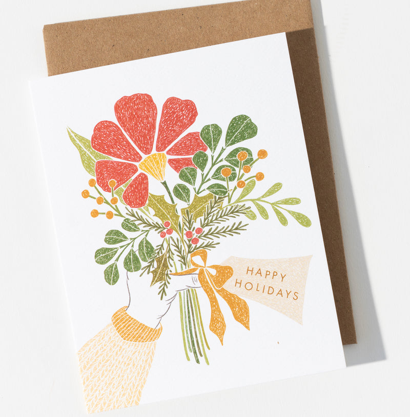 Happy Holidays Bouquet Card Boxed Set