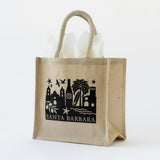 black santa barbara tote bag