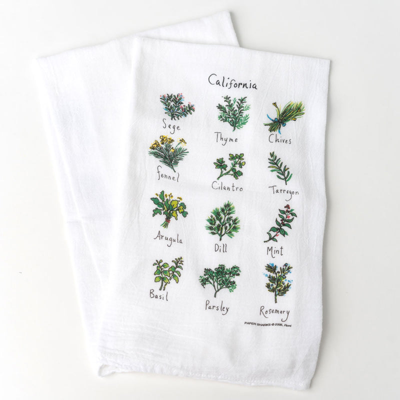 California Herbs Flour Sack Towel