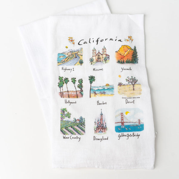 Papersharks California Sketches Flour Sack Towel – Santa Barbara
