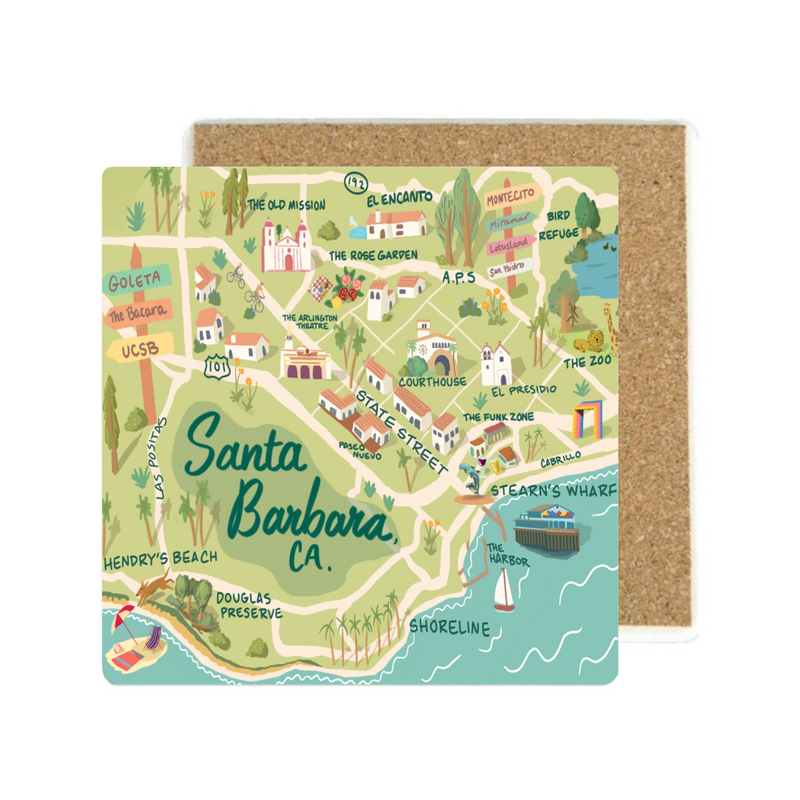 Carly's Map Santa Barbara Coaster