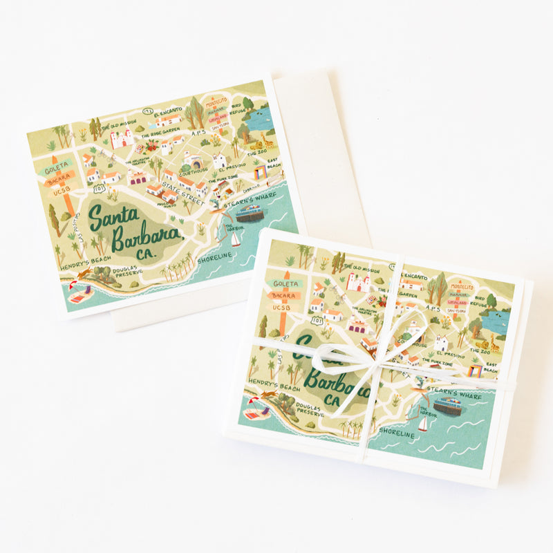 Carly's Map of Santa Barbara Note Card Set