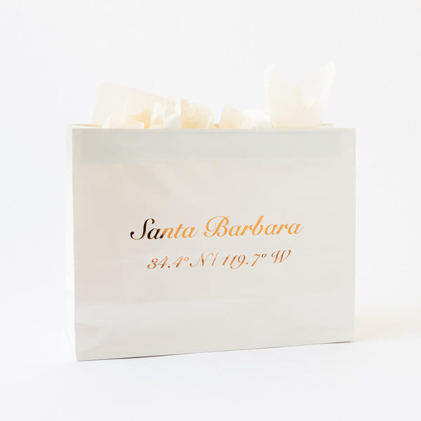 Santa Barbara Coordinates White Gift Tote