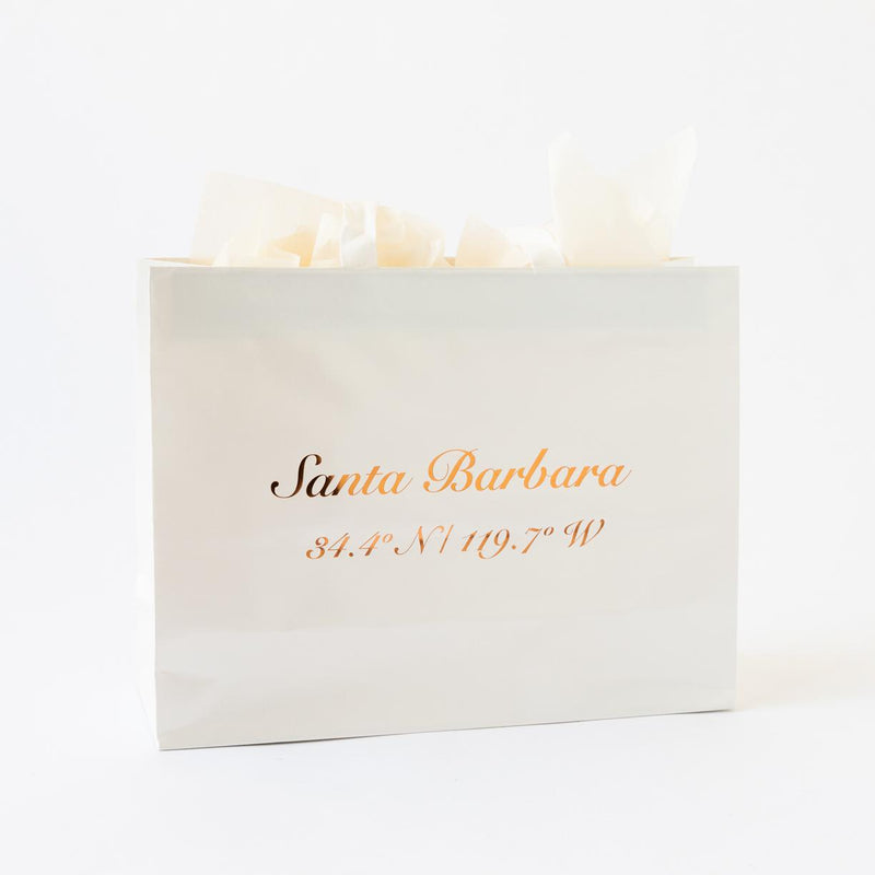 Santa Barbara Coordinates White Gift Tote