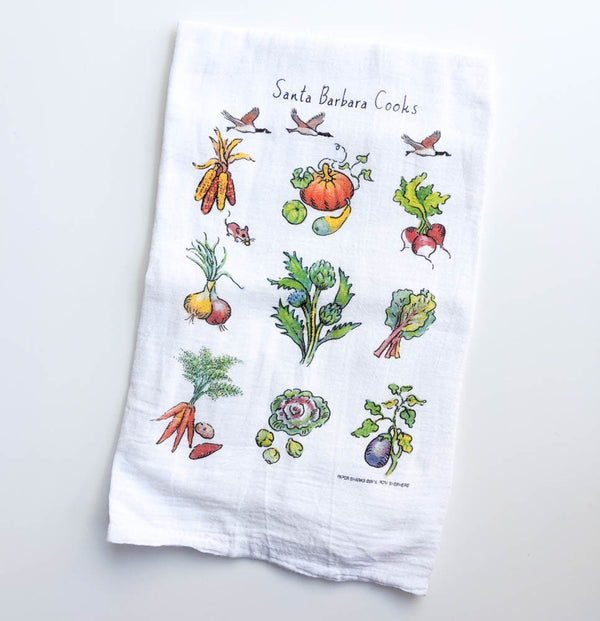 Veggies Santa Barbara Cooks Flour Sack Towel