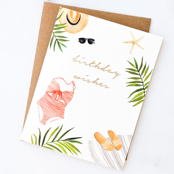 Beachy Birthday Wishes Card