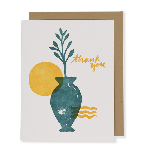 Mediterranean Sun Thank You Letterpress Card