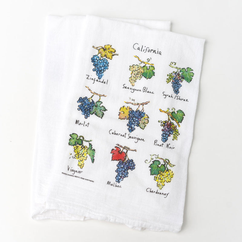 California Wine Grapes Flour Sack Towel