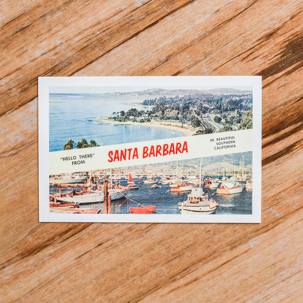 Hello from Santa Barbara Postcard Postcards - Found Image, The Santa Barbara Company