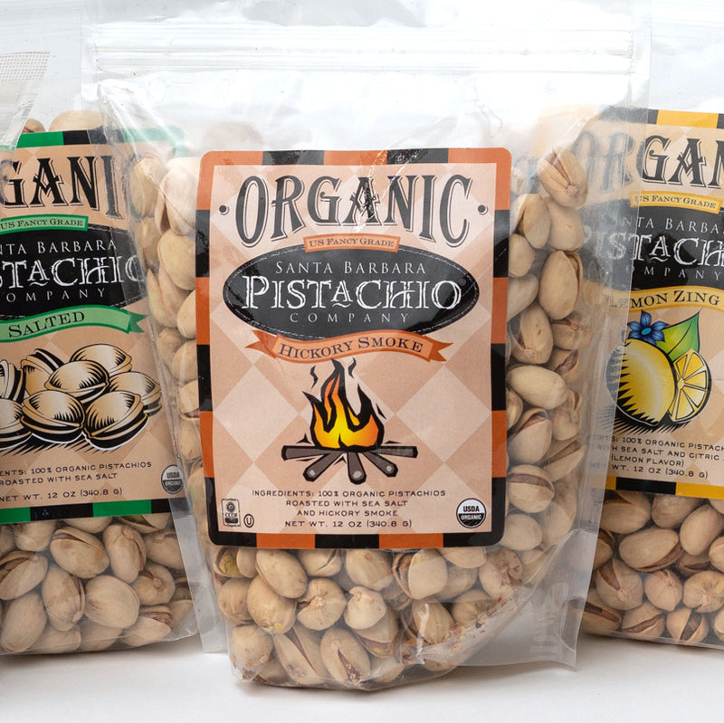 Hickory Smoke Santa Barbara Organic Pistachios - 12 oz