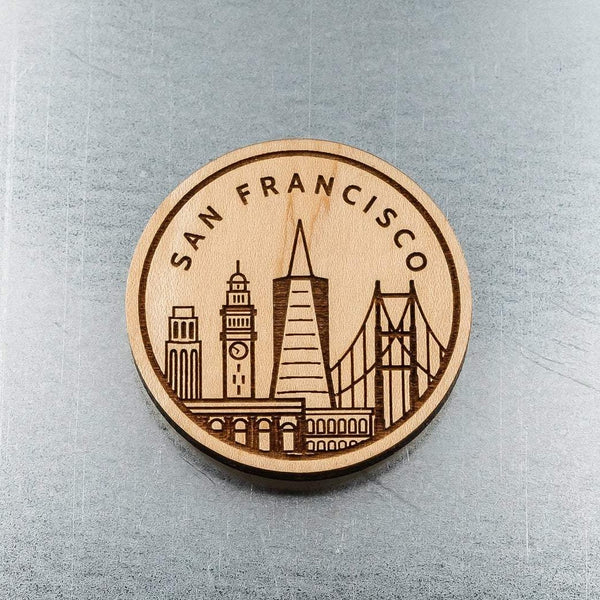 San Francisco Skyline Wood Magnet