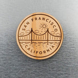 San Francisco Golden Gate Bridge Wood Magnet