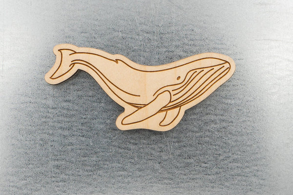 Humpback Whale Wood Magnet