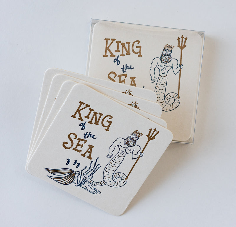 King of the Sea Letterpress Coasters