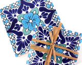 Laila Ceramic Tile Coaster Set Coasters & Trivets - Coasters & Trivets, The Santa Barbara Company - 2