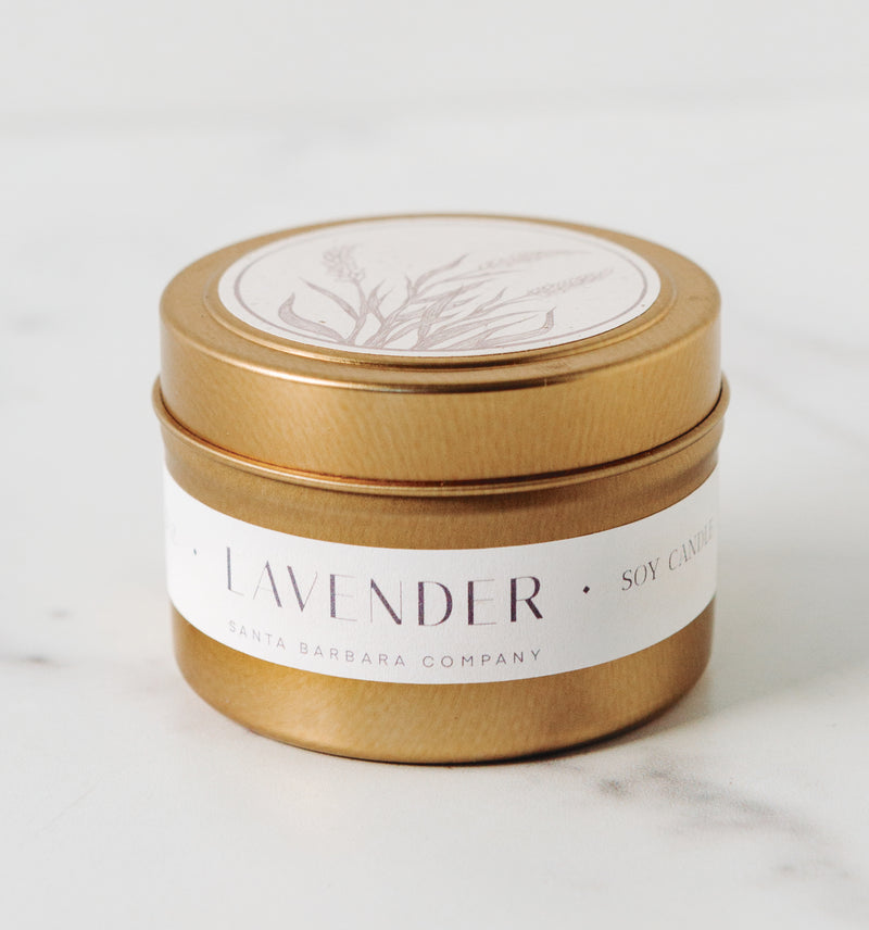 Lavender Soy Candle | Travel Size | Gold Tin