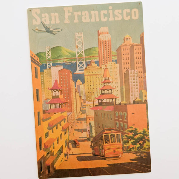 San Francisco Vintage Wood Poster