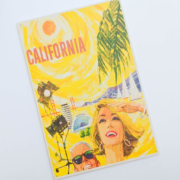 Vintage California Metal Art Print