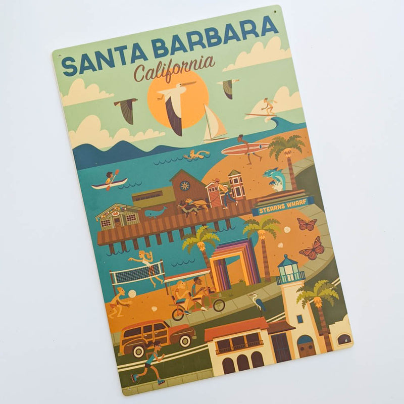 Santa Barbara Scene Metal Art Print