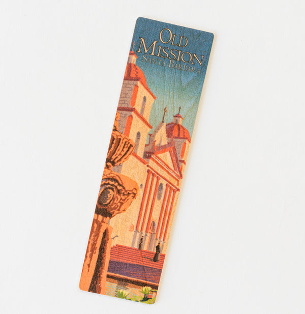 Santa Barbara Mission Wood Bookmark