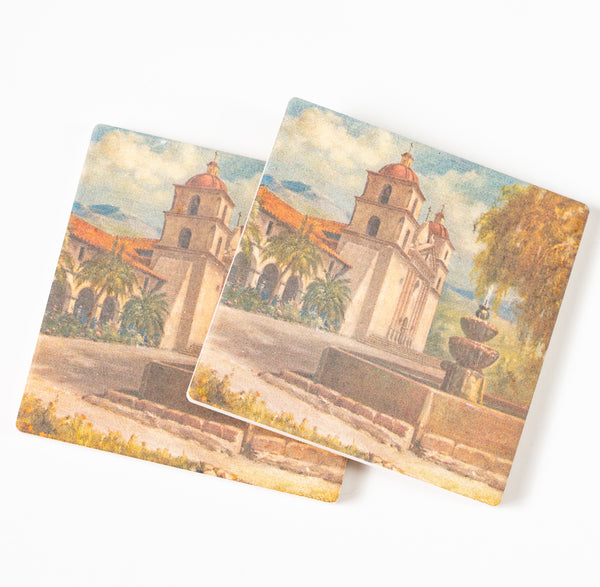 Laila Yellow Ceramic Tile Coasters