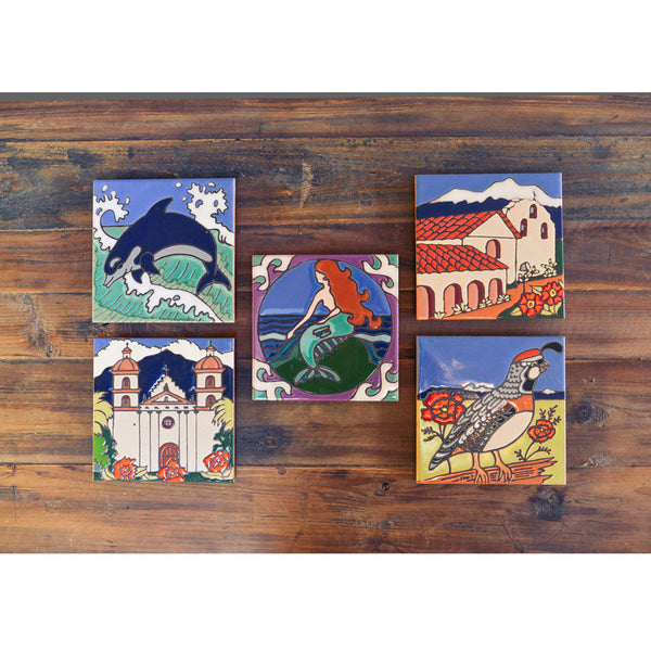 Santa Barbara Mission Tile Trivet Coasters & Trivets - Pacific Blue Tile, The Santa Barbara Company - 2