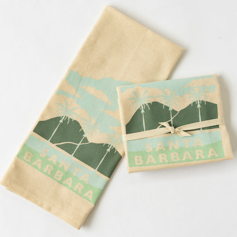 Santa Barbara Palms in Blue Kitchen Towel