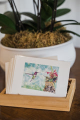 hummingbird cards in wood box