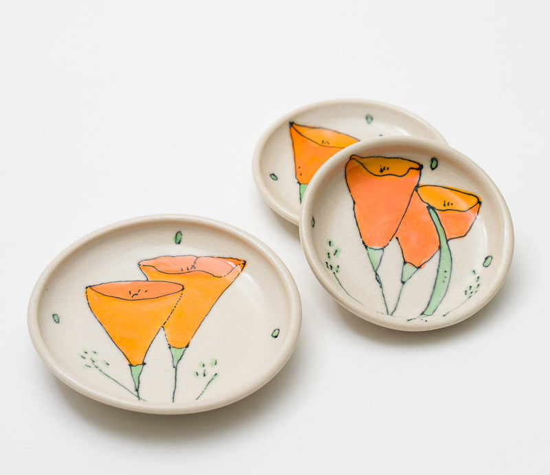 Ceramic Poppy Plates