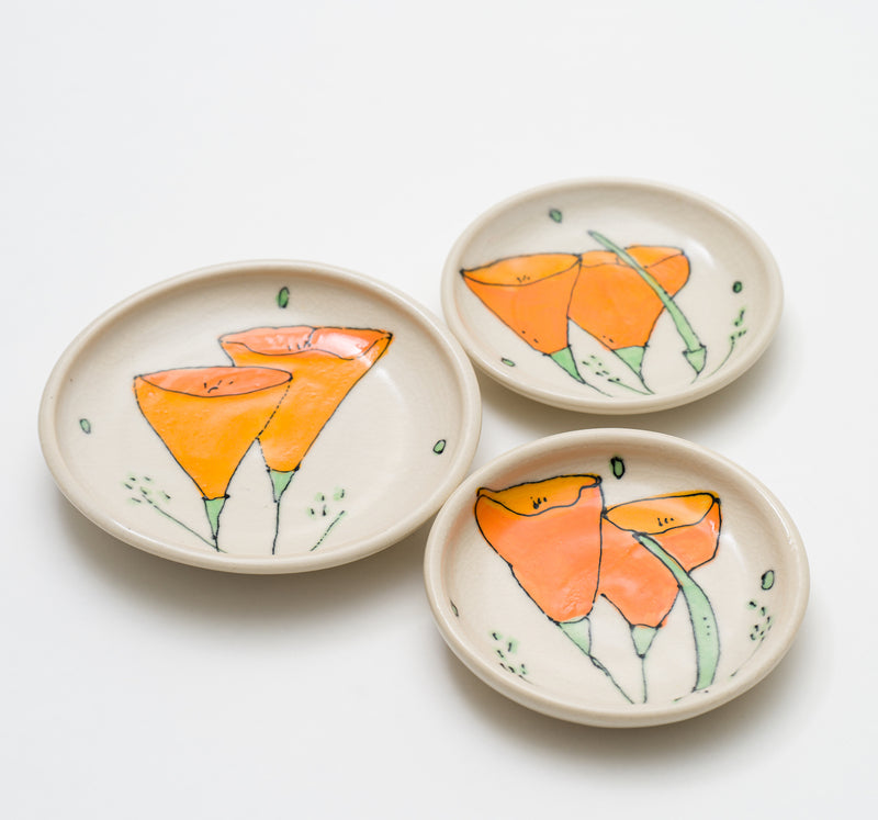 Ceramic Poppy Plates