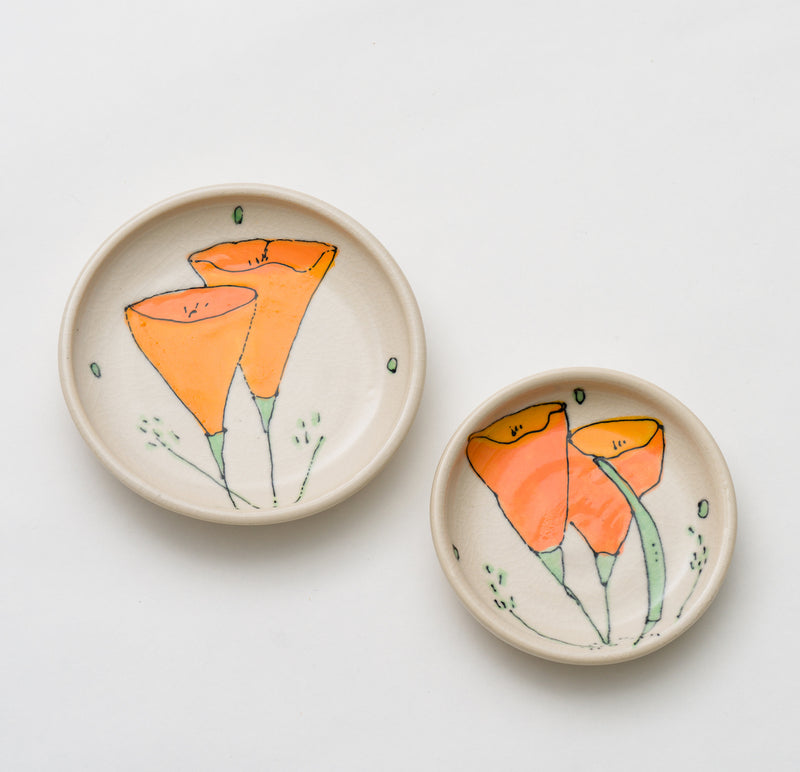 Ceramic Poppy Plates