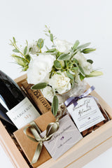 Petite Chocolate Wine + Flowers Gift Box