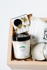 Renewal Gift Box - coconut milk bath soak and palm tree matches